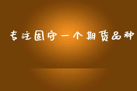专注固守一个期货品种_https://www.kuaijiepai.net_国际期货_第1张