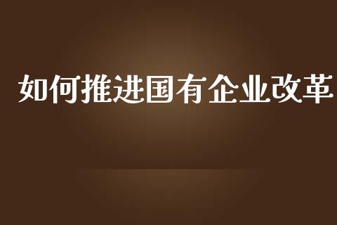 如何推进国有企业改革_https://www.kuaijiepai.net_新股新闻_第1张