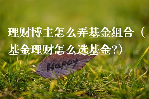 理财博主怎么弄基金组合（基金理财怎么选基金?）_https://www.kuaijiepai.net_投资理财_第1张