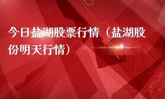 今日盐湖股票行情（盐湖股份明天行情）_https://www.kuaijiepai.net_新股新闻_第1张