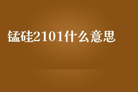 锰硅2101什么意思_https://www.kuaijiepai.net_期货理财_第1张