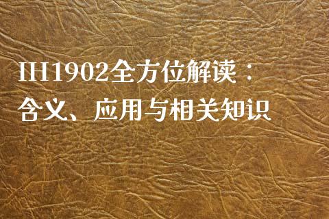 IH1902全方位解读：含义、应用与相关知识_https://www.kuaijiepai.net_国际股建_第1张