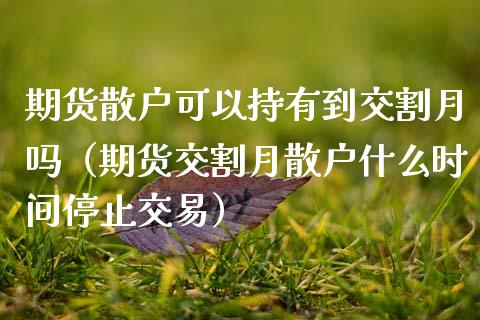 期货散户可以持有到交割月吗（期货交割月散户什么时间停止交易）_https://www.kuaijiepai.net_国际期货_第1张