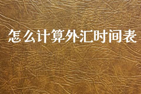 怎么计算外汇时间表_https://www.kuaijiepai.net_期货理财_第1张