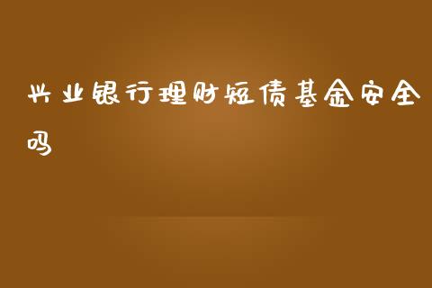 兴业银行理财短债基金安全吗_https://www.kuaijiepai.net_投资理财_第1张