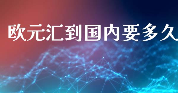 欧元汇到国内要多久_https://www.kuaijiepai.net_投资理财_第1张