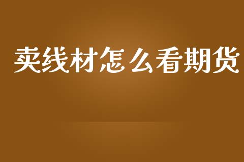 卖线材怎么看期货_https://www.kuaijiepai.net_国际股建_第1张