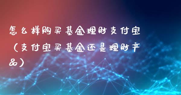 怎么样购买基金理财支付宝（支付宝买基金还是理财产品）_https://www.kuaijiepai.net_期货理财_第1张