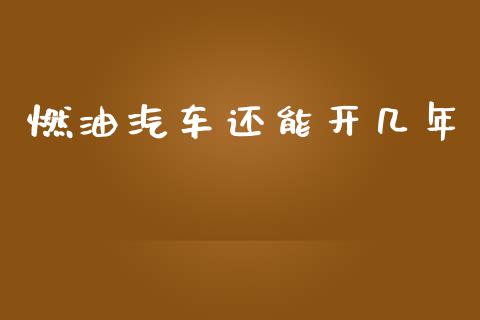 燃油汽车还能开几年_https://www.kuaijiepai.net_期货在线_第1张