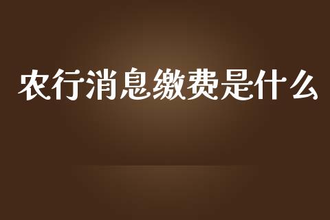 农行消息缴费是什么_https://www.kuaijiepai.net_期货资讯_第1张