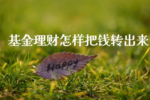 基金理财怎样把钱转出来_https://www.kuaijiepai.net_投资理财_第1张