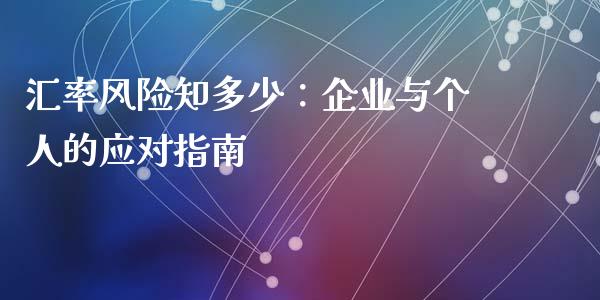 汇率风险知多少：企业与个人的应对指南_https://www.kuaijiepai.net_期货在线_第1张