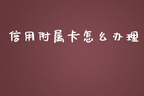 信用附属卡怎么办理_https://www.kuaijiepai.net_期货理财_第1张
