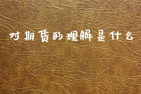 对期货的理解是什么_https://www.kuaijiepai.net_国际期货_第1张