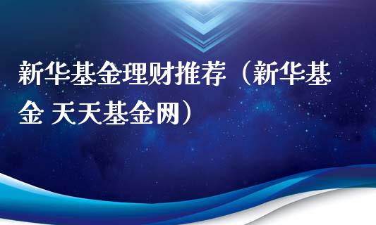 新华基金理财推荐（新华基金 天天基金网）_https://www.kuaijiepai.net_期货理财_第1张