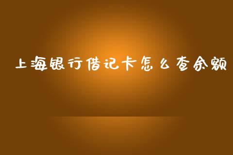 上海银行借记卡怎么查余额_https://www.kuaijiepai.net_新股新闻_第1张