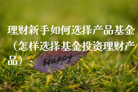 理财新手如何选择产品基金（怎样选择基金投资理财产品）_https://www.kuaijiepai.net_投资理财_第1张