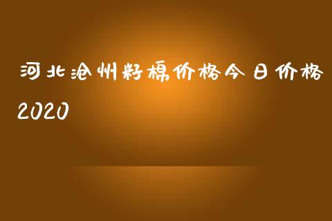 河北沧州籽棉价格今日价格2020_https://www.kuaijiepai.net_期货资讯_第1张