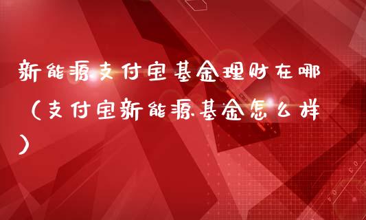 新能源支付宝基金理财在哪（支付宝新能源基金怎么样）_https://www.kuaijiepai.net_投资理财_第1张