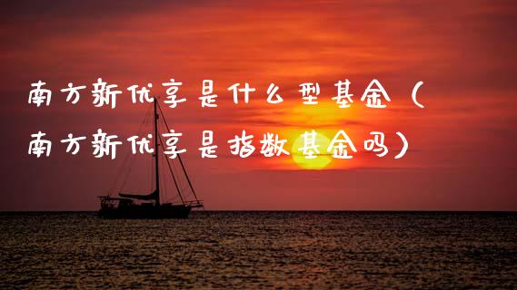 南方新优享是什么型基金（南方新优享是指数基金吗）_https://www.kuaijiepai.net_期货理财_第1张