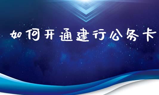 如何开通建行公务卡_https://www.kuaijiepai.net_期货理财_第1张