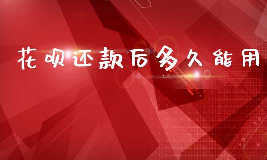 花呗还款后多久能用_https://www.kuaijiepai.net_投资理财_第1张