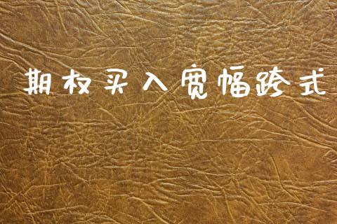 期权买入宽幅跨式_https://www.kuaijiepai.net_期货理财_第1张