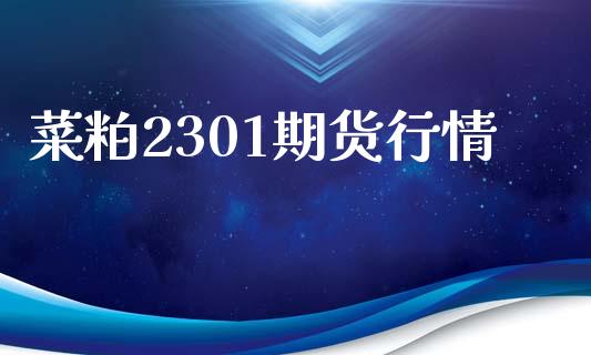 菜粕2301期货行情_https://www.kuaijiepai.net_期货资讯_第1张