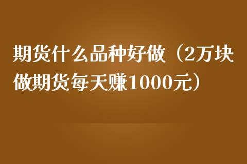 期货什么品种好做（2万块做期货每天赚1000元）_https://www.kuaijiepai.net_国际期货_第1张