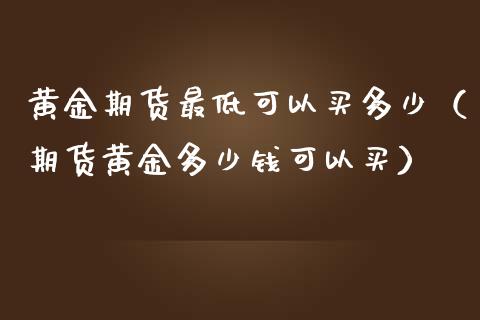 黄金期货最低可以买多少（期货黄金多少钱可以买）_https://www.kuaijiepai.net_期货资讯_第1张