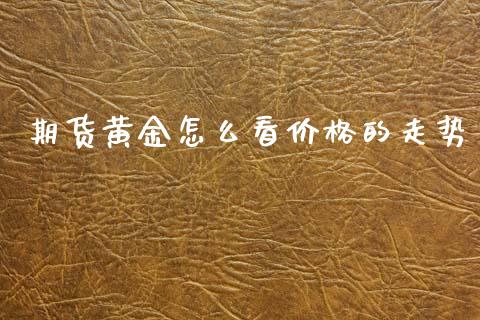 期货黄金怎么看价格的走势_https://www.kuaijiepai.net_国际期货_第1张