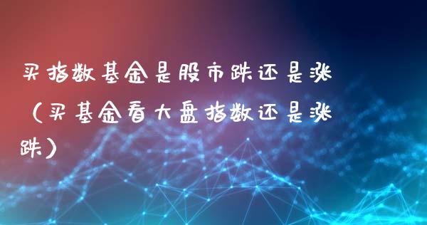 买指数基金是股市跌还是涨（买基金看大盘指数还是涨跌）_https://www.kuaijiepai.net_投资理财_第1张