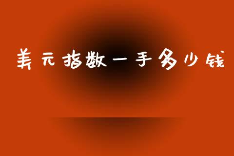 美元指数一手多少钱_https://www.kuaijiepai.net_投资理财_第1张