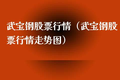 武宝钢股票行情（武宝钢股票行情走势图）_https://www.kuaijiepai.net_国际股建_第1张