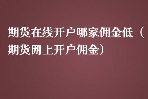 期货在线开户哪家佣金低（期货网上开户佣金）_https://www.kuaijiepai.net_期货在线_第1张