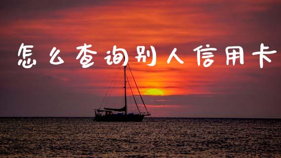 怎么查询别人信用卡_https://www.kuaijiepai.net_投资理财_第1张