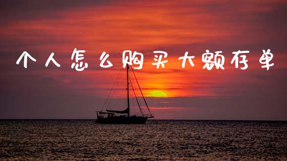 个人怎么购买大额存单_https://www.kuaijiepai.net_新股新闻_第1张