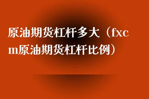 原油期货杠杆多大（fxcm原油期货杠杆比例）_https://www.kuaijiepai.net_国际期货_第1张