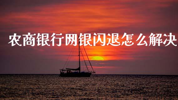 农商银行网银闪退怎么解决_https://www.kuaijiepai.net_期货在线_第1张
