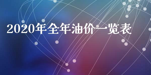 2020年全年油价一览表_https://www.kuaijiepai.net_期货在线_第1张
