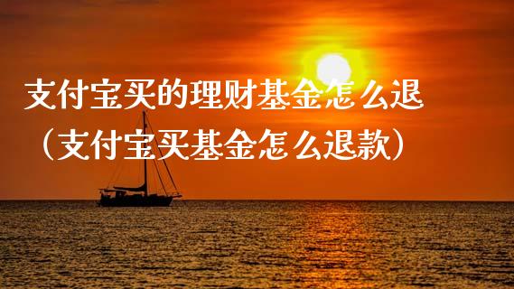 支付宝买的理财基金怎么退（支付宝买基金怎么退款）_https://www.kuaijiepai.net_期货理财_第1张