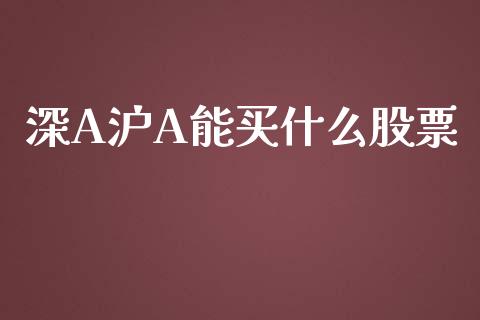 深A沪A能买什么股票_https://www.kuaijiepai.net_股票理论_第1张
