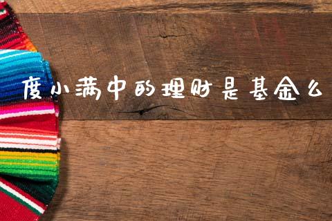 度小满中的理财是基金么_https://www.kuaijiepai.net_期货理财_第1张