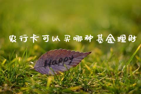 农行卡可以买哪种基金理财_https://www.kuaijiepai.net_期货理财_第1张