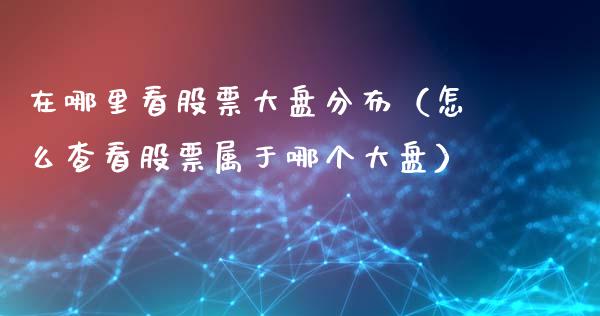 在哪里看股票大盘分布（怎么查看股票属于哪个大盘）_https://www.kuaijiepai.net_新股新闻_第1张
