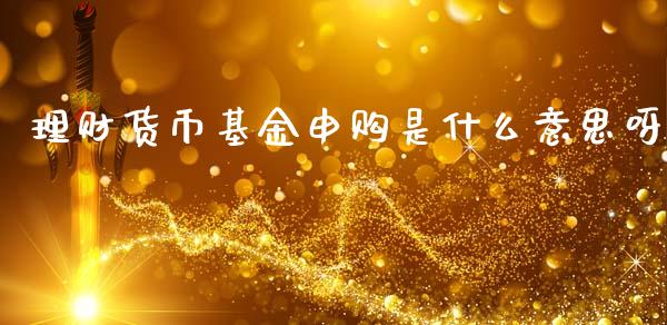 理财货币基金申购是什么意思呀_https://www.kuaijiepai.net_期货理财_第1张
