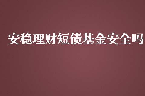 安稳理财短债基金安全吗_https://www.kuaijiepai.net_期货理财_第1张