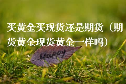买黄金买现货还是期货（期货黄金现货黄金一样吗）_https://www.kuaijiepai.net_期货资讯_第1张