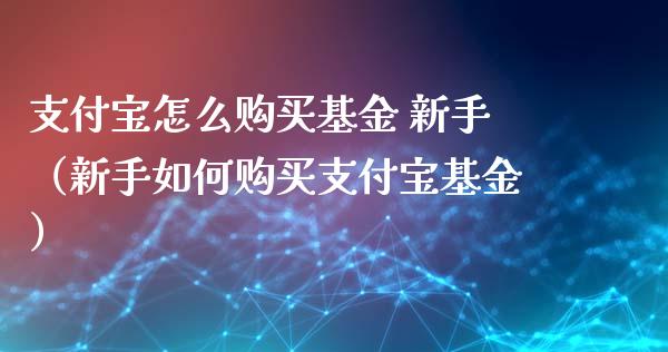 支付宝怎么购买基金 新手（新手如何购买支付宝基金）_https://www.kuaijiepai.net_投资理财_第1张