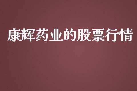 康辉药业的股票行情_https://www.kuaijiepai.net_新股新闻_第1张